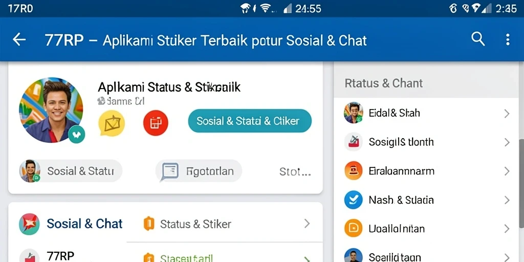 Tampilan stiker lucu dan menarik dari aplikasi 77RP.