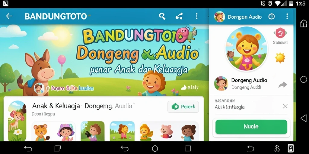 Gambar antarmuka aplikasi BANDUNGTOTO saat memutar dongeng audio.