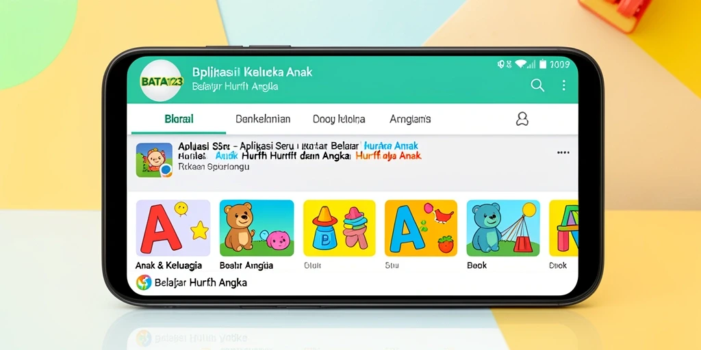 Antarmuka BATA123 yang menarik untuk belajar huruf dan angka.