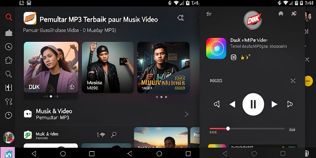 Antarmuka Pemutar MP3 DKK yang menarik dan fungsional.
