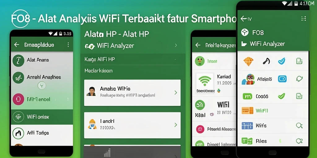 Tampilan antarmuka FO8 yang sederhana dan informatif untuk WiFi Analyzer.
