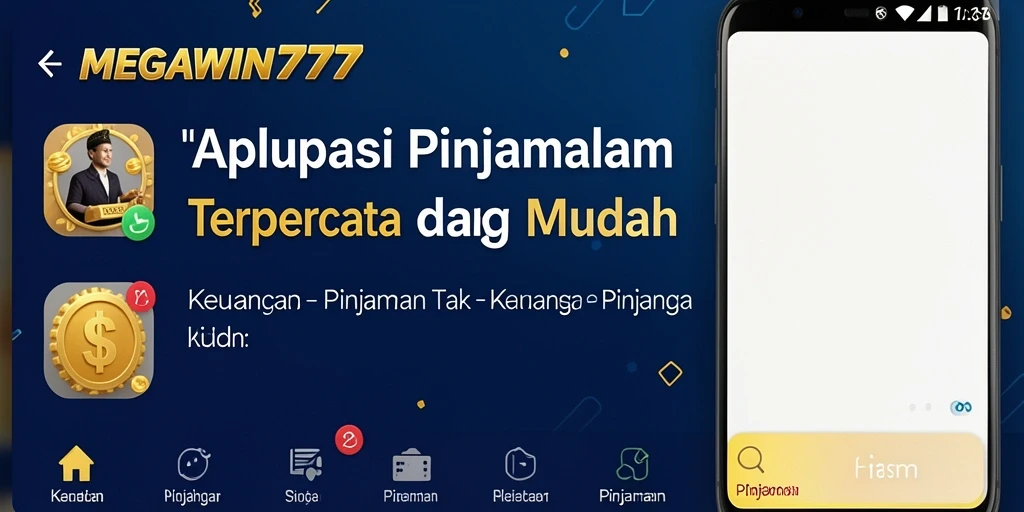 Tampilan antarmuka aplikasi MEGAWIN777 untuk pinjaman yang user-friendly.